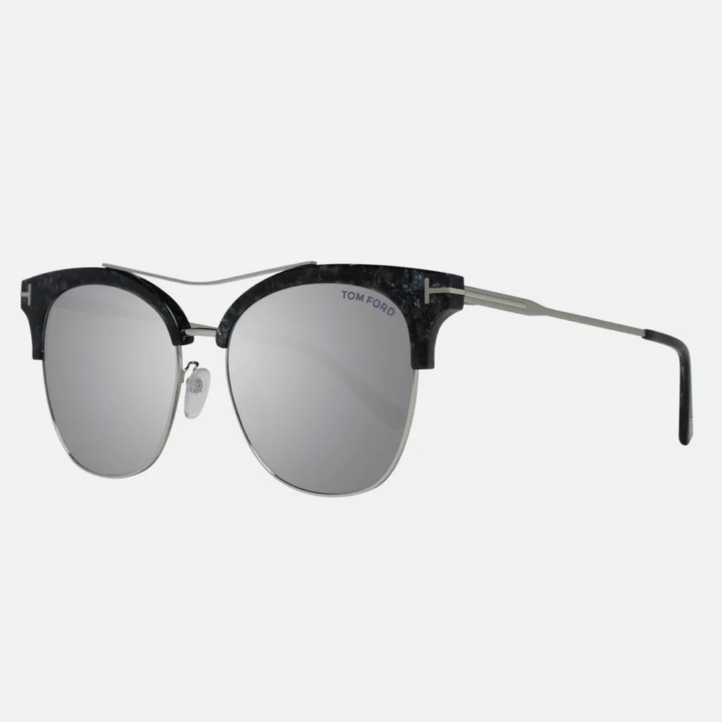 Tom Ford Grey Havana/Silver Mirrored Gradient Sunglasses Tf549-K